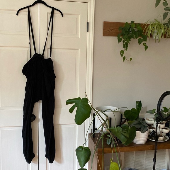 Ulla Johnson Freja High Rise Suspender Pants Noir Black Size 4 Overalls Harem - Picture 6 of 16